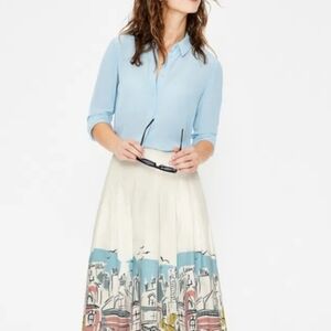 🎈2 FOR $40🎈Tropical Print Linen Pleated Skirt Size US 4/6